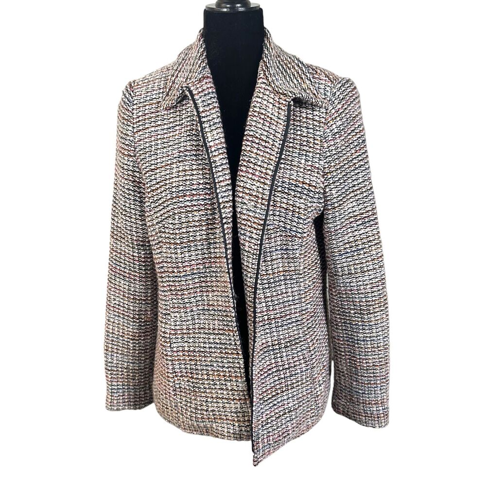 Sag Harbor Multicolor Boucle Full Zip Jacket Blazer Women's Size 8
